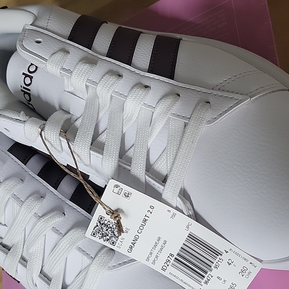 Adidas Grand Court 2.0 White and Purple Shoes - Picture 3 of 4